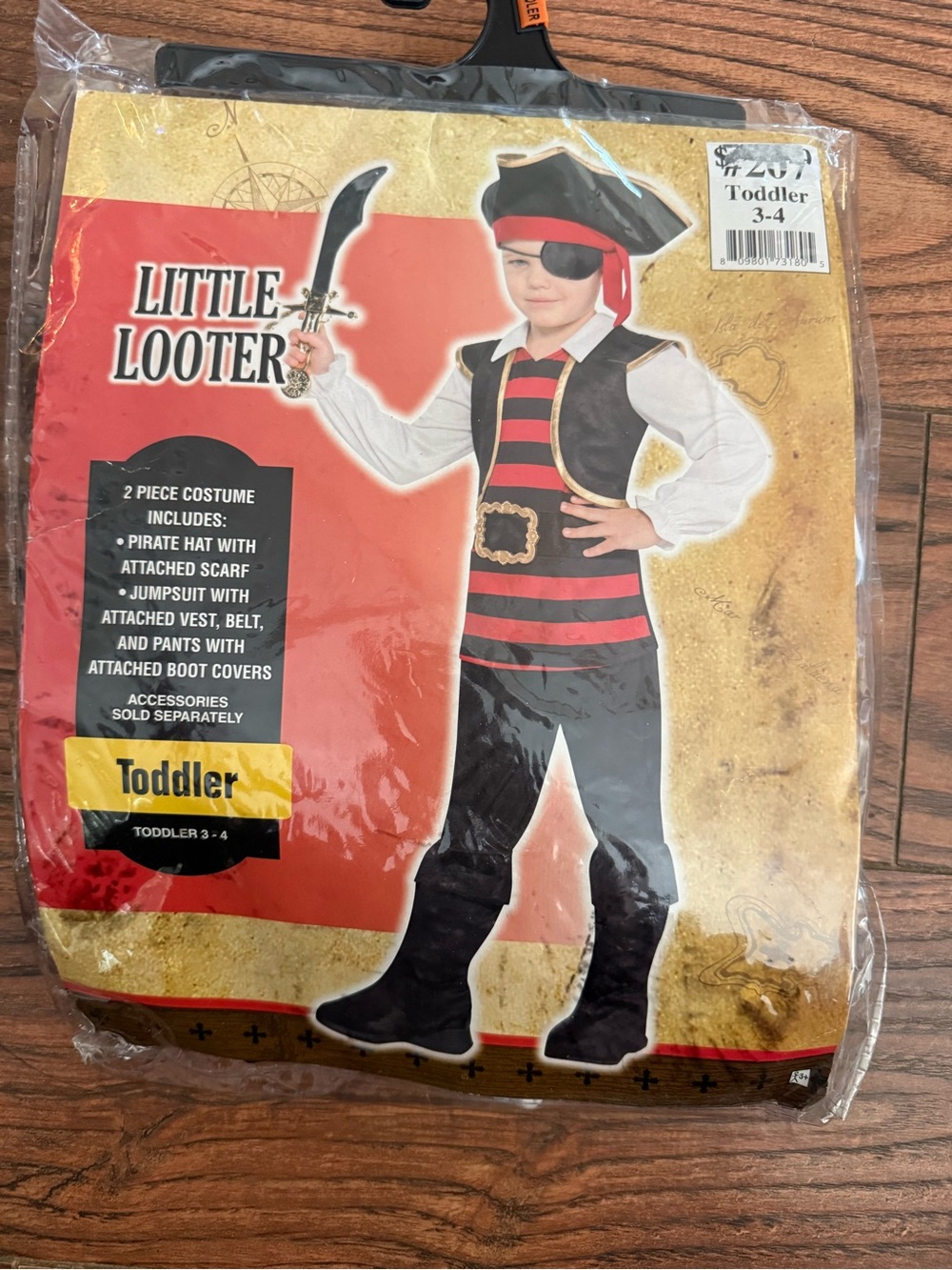 Toddler Pirate Costume - Black & Red